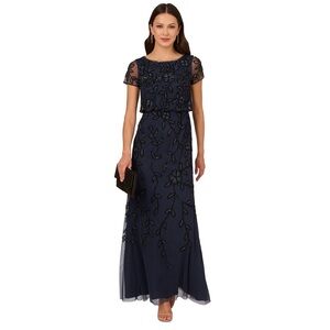 Adrianna Papell Navy Embroidered Maxi Dress ❗️ON SALE❗️